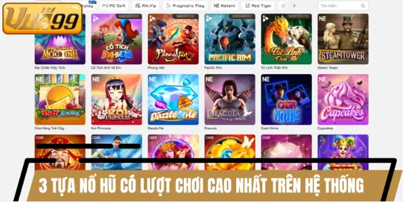 3 tựa nổ hũ có lượt chơi cao nhất trên hệ thống