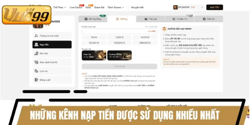 Những kênh nạp tiền được sử dụng nhiều nhất hiện nay Những kênh nạp tiền được sử dụng nhiều nhất hiện nay
