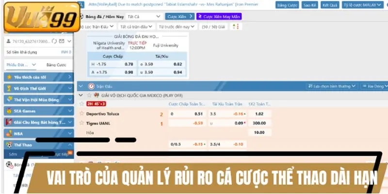 Vai trò của quản lý rủi ro cá cược thể thao dài hạn Vai trò của quản lý rủi ro cá cược thể thao dài hạn